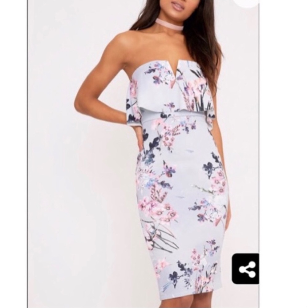 Pretty Little Thing Flora Bandeau Dress